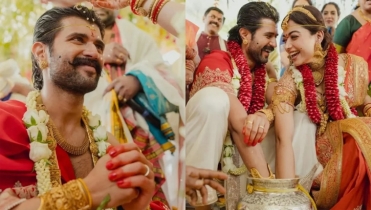 গয়না ও হাতে আলতা পরে রাশমিকার থেকে বেশি নজর কাড়লেন বিজয়